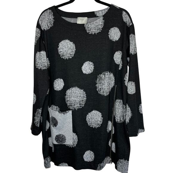 Chalet Dresses & Skirts - Chalet Black with Gray Dots Shift Mini Dress Front Pocket Size Medium